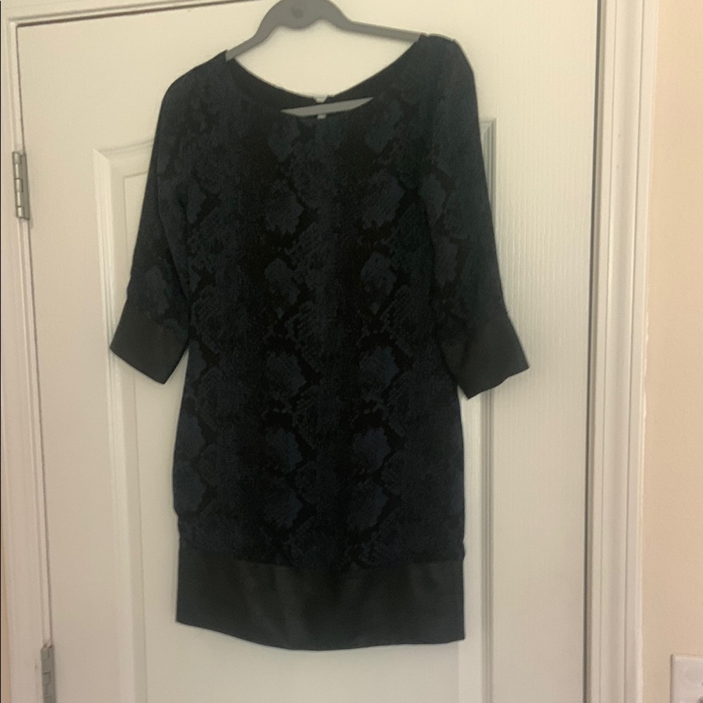 Sunaj NWT Black and Blue Patterned Dress XS